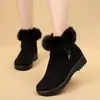 Botas de nieve botas de algodón mujer 2026 invierno nuevo estilo madre de mediana edad zapatos de algodón con forro polar engrosado antideslizante cálido fondo plano botas cortas