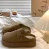 Mules de plataforma de suela gruesa estilo Birkenstock para mujer, zapatos cómodos sin cordones para primavera y otoño 2026 modelo nuevo
