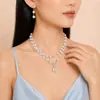 Collar de Perlas de Doble Capa de Lujo Ligero Estilo Francés para Mujer, Colgante con Cierre Ot de Diseño Exclusivo, Cadena para Clavícula, Accesorio de Cuello de Gama Alta