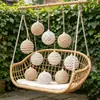 Accesorios de Bola Envueltos en Cuerda de Cáñamo de 8 cm Estilo Europeo y Americano de Nuevo Producto Transfronterizo Bola de Espuma Envuelto en Cuerda de Algodón Decoraciones Colgantes para Árbol de Navidad