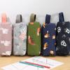 Estuche para lápices de lona con cremallera, creativo, para estudiantes, lindo, de dibujos animados estampados, grande, portátil