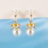 Arete de Lazo de Perla de Primavera Diseño Nicho para Niña de Alta Gama Dulce y Exquisito Celebridad Cibernética Mori Delicado Pendiente Colgante