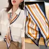 Camisa de Colocação Externa Lenço de Seda Estreito Fino Elegante Feminino Pequeno Longo Moda Primavera e Outono Versátil Sensação de Alto Padrão Fita Tira de Cabelo Lenço