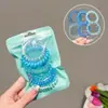 Novo Cordão de Telefone Colorido em Gradiente Corda de Cabelo para Meninas Anel de Cabelo Elástico Alto para Coque Acessório de Cabeça com Cordão de Telefone