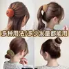Ferramenta de estilização de cabelo preguiçosa para meninas que vão para a escola: elástico de cabelo ninho de pássaro, rabo de cavalo alto, coque, penteado botão de flor estilo coreano, elástico de cabelo aveludado