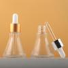 Venda Direta de Fábrica 30ml Reembalada Frasco Cônico para Óleo Essencial Frasco de Vidro Transparente com Conta-gotas Frasco para Essência Material de Embalagem Cosmética