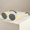 Gafas de Sol Ovaladas con Montura Metálica Pequeña Para Mujer Moda Lujo Lentes Protección UV400 Gafas de Sol Vintage