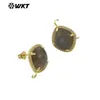 WT-JFE120 Exquisitos Pendientes Cuadrados de Colores Piedra Pequeño Tesoro Borde de Circonita Pendientes Superiores Accesorios Pendientes