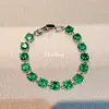Pulsera de Piedras Preciosas de Color de Lujo Ligero y Gama Alta, Pulsera Versátil de Piedras Preciosas de Color, Diseño de Nicho Femenino, Pulsera de Diamantes Multicolores de Cobertura Total