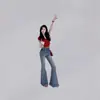 Moda 2024 Novo Design de Cintura Alta Jeans Micro-La Slim-Fit Aparência Magra Alto Versátil Tendência Calças Stretch em Formato de Ferradura
