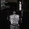 Tarro de Almacenamiento de Vidrio Repujado Francés Ins Retro Adorno de Decoración de Escritorio Tarro para Bastoncillos de Algodón de Maquillaje con Tapa Caja de Almacenamiento