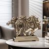 Figura de Caballo del Zodiaco Decoración de Escritorio de Oficina Mueble de TV Regalo Artesanía de Resina de Cobre Fundido en Frío Estilo Chino Nuevo
