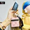 Nova Carteira de Moedas Presbiopia de Couro Chaveiro Mini Portátil Bolsa para Batom Armazenamento Capa Protetora para Fone de Ouvido Sem Fio Fofa