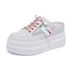 Pantuflas de Malla Transpirable con Suela Gruesa, Nuevo Estilo para Mujer, Medias Pantuflas Cerradas para Exteriores, Zapatos de Plataforma que Aumentan la Altura, Zapatos Transpirables y Cómodos para Mujer