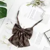 Corbata Marrón para Mujer, Estilo Universitario, Camisa JK Japonesa Sin Coser, Corbata Retro Oscura, Pajarita Corta Escolar para Hombre
