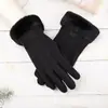 Luvas Quentes com Tela Sensível ao Toque, Forradas com Lã, Femininas, Outono e Inverno, Esportes ao Ar Livre, Ciclismo Adulto, Bicicleta Elétrica, Espessadas