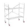 Estantería Plegable para Decoración de Interiores al por Mayor con Soporte Inclinado y Ruedas Giratorias con Freno Universal Plataforma Ampliada y Ensanchada Andamio