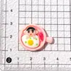 Sartén para Omelette de Dibujos Animados Xiaoxin, Accesorios de Resina DIY, Pasador Casero, Llavero, Funda para Teléfono Móvil, Flor para Zapato, Paquete de Materiales para Joyería