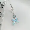 Colgante para Teléfono Móvil de Corazón de Niña con Lazo Rosa Estrella Mariposa Colgante de Cámara CCD Adorno Colgante Hecho a Mano con Cuentas Colgante de Bolsa
