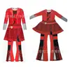 2024 Halloween Transfronteiriço Novos Descendentes de Vampiro 4 Roupas Infantis Vestido de Manga Voadora Saia Infantil Estampada Mulheres