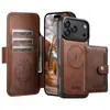 Funda para teléfono abatible Iphone18Promax adecuada con ranura para tarjetas, succión magnética, soporte de carga inalámbrica tres en uno, funda de cuero