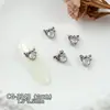 Accesorios para Uñas con Circonitas Brillantes en Dorado y Plateado, Lujo de Gama Alta, Lazo Incrustado con Circonitas, Colgante de Perla, Decoración de Diamante para Uñas