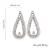 Pendientes Huecos con Forma de Gota de Agua Incrustados con Diamantes de Zirconia, Diseño Personalizado Europeo y Americano, Pendientes de Moda y Exquisitos, Pendientes de Lujo Ligero y de Gama Alta