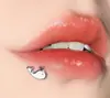 Unha de orelha Dolphin Oil Dropping nas cores rosa, branco e vermelho (três cores), nova, em aço inoxidável, para aparar os lábios, com espiral interna.