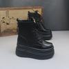 Maillard 10-14cm Zapatos de Mujer de Tacón Súper Alto Caña Alta Suela Gruesa Pequeña Zapatos Casuales Versátiles Botines Martin Pequeños