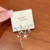 Brincos de Estrela do Mar Concha Zircônia Super Fada do Verão para Mulheres Agulha de Prata Design Requintado Brincos com Franja de Cauda de Peixe Pérola