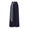 Pantalones de Tencel con Cordones y Pierna Ancha para Mujer, Pantalones Casuales Sueltos de Verano de Cintura Alta con un Sentido del Diseño, Pantalones Rectos Hasta el Piso