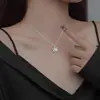 Collar de Copo de Nieve de Diamante de Plata de Ley S925 para Mujer Dulce Diseño de Nicho Pequeño Fresco Cadena para Clavícula de Nicho Venta al por Mayor Regalo