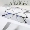 Nuevas Gafas con Montura Metálica Retro Montura de Titanio Montura Artística Decorativa para Gafas Universal Estudiante Antiluz Azul Espejo Plano