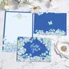 Set de Papel Azul de Alta Calidad, Tarjetas de Felicitación Exquisitas, Papel para Cartas Manuscritas, Cartas de Amor Artísticas, Tarjetas de Mensajes de Bendición