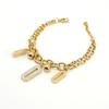 Pulsera de Diamantes Ovalados de Acero de Titanio con Oro de 18K para Mujer, Estilo Joker de Moda Europeo y Americano, Pulsera Simple de Acero Inoxidable para Mujer