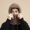 Sombrero Lei Feng de alta gama para invierno para hombres y mujeres, sombrero a prueba de frío para ciclismo al aire libre con máscara facial engrosada, sombrero cálido simple y versátil