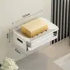 Saboneteira de Banheiro Sem Furos Montada na Parede Bandeja de Água de Parede Banheiro Sabonete Sabonete Prateleira de Armazenamento Doméstico Saboneteira
