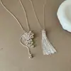Colar Longo com Franjas Estilo Igual de Blogueira Popular Coreana Feminino Nicho Ins Único Exquisito Versátil Corrente de Pescoço Corrente de Clavícula