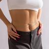 Joyería Transfronteriza Europea y Americana Cinturón de Cadena Metálica para Mujer Cadena Corporal de Doble Capa Sencilla Casual Diamantes de Imitación Amor Cadena para Cintura