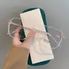Armazón para Gafas de Miopía TR90 Gris Transparente Marco Grande para Mujer Se Puede Montar con Lentes de Graduación Cuadrado y Redondo Cara Plana Armazón para Gafas Artefacto Hace que la Cara Parezca