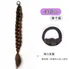 Trenzas Postizas para Mujer, Pinzas para el Cabello Realistas, Trenzas Largas Dobles, Estilo Perezoso Atado Bajo, Accesorios para el Cabello de Encaje, Peluca de Cola de Caballo