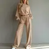 Conjunto de Sudadera Casual Minimalista Corta y Larga de Manga Larga y Pantalones de Pierna Ancha Nuevo Otoño/Invierno 2026 Europeo y Americano