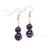Pendientes de cristal transfronterizos europeos y americanos, elegantes pendientes redondos de doble capa, pendientes geométricos de piedra de cristal natural para mujer.