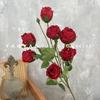 Flores artificiais vermelhas para casamento, salão de casamento, decoração de flores artificiais, arranjo de flores de chumbo, flores de seda, flores de teto, comércio exterior transfronteiriço
