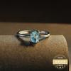 Nuevo Anillo de Topacio Plata 925 Anillo para Dedo Índice para Mujeres, Lujo Ligero, Sensación de Alta Gama, Artículo Popular en Transmisión en Vivo, Diseño Geométrico con Diamantes Completos Brillantes