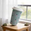 Caneca de viagem de dupla camada de cerâmica de exportação 350ml de fábrica personalizada direta de alta qualidade copo de cerâmica estampado de presente