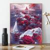Pintura al óleo digital DIY Paisaje de flores Tulipán Pintado a mano Relleno de color Sanación Decorativo Pintura al óleo Rosa