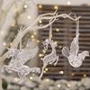 3 colgantes creativos para árbol de Navidad, decoración navideña, unicornio, transparente, alce, acrílico, para colgar en el árbol.