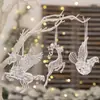 3 Colgantes Creativos para Árbol de Navidad, Suministros para Decoración Navideña, Colgantes Transparentes de Unicornio, Colgantes Acrílicos de Reno para Árbol