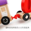 Pista de madera para niños tirar tren ensamblado juguete bolas de madera color haya bloques de construcción digitales tren pequeño